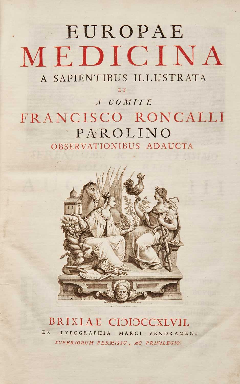 Lot 42 - A handsome folio work with an overview of European medicine of the period