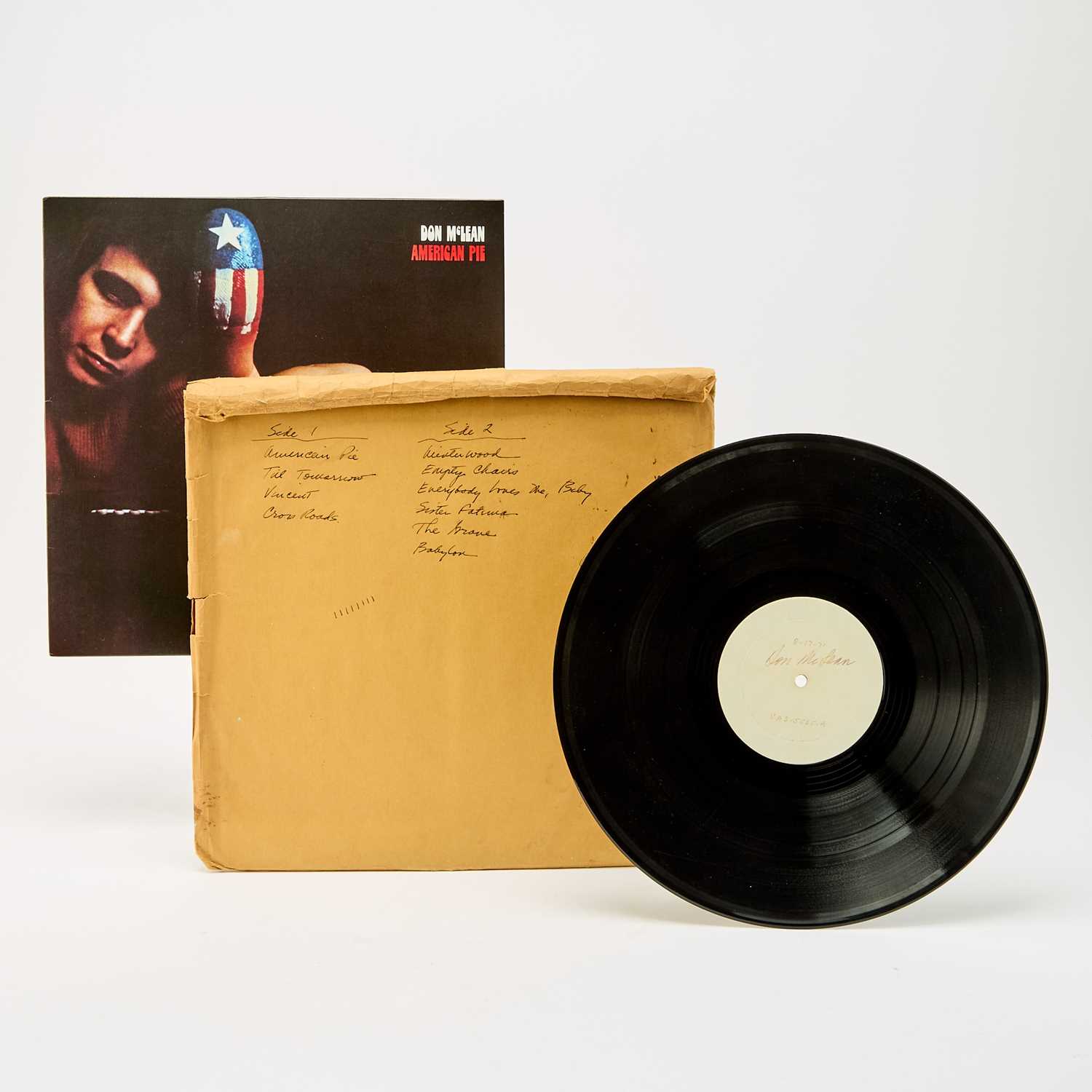 Lot 14 - Don McLean's personal test pressing of American Pie before mass production, gifted in 1971