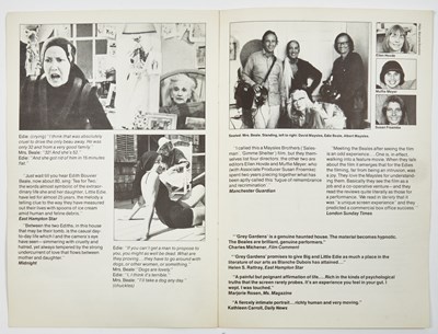 Lot 1 - The rare original Paris Theatre program from the first screenings of Grey Gardens