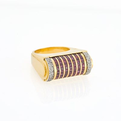 Lot 2336 - Gold, Ruby, Sapphire and Diamond Rotating Ring