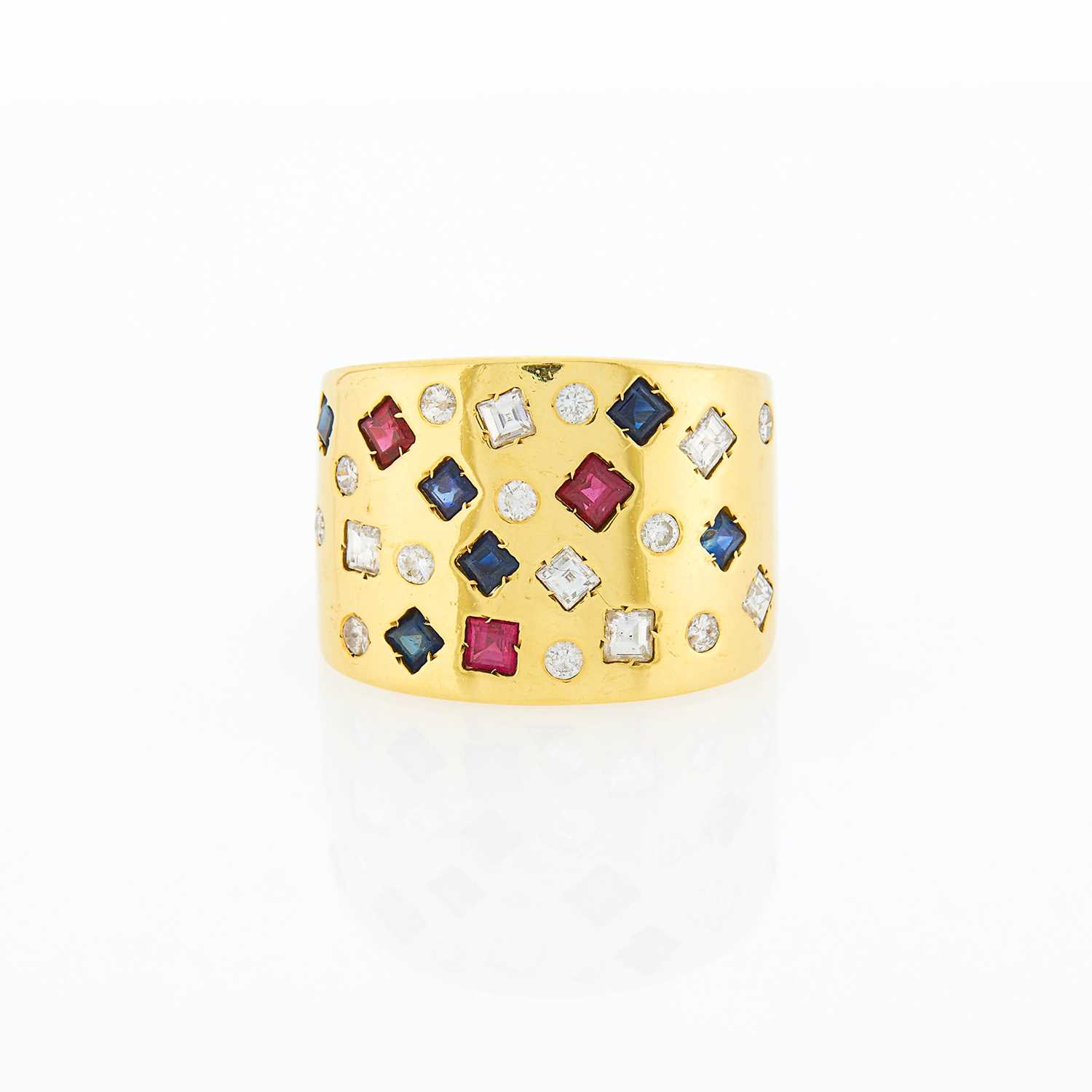 Lot 2334 - Gold, Ruby, Sapphire and Diamond Ring