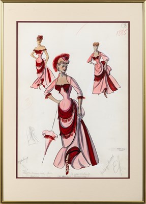 Lot 67 - An original Edith Head costume design for Rosemary Clooney in Red Garters