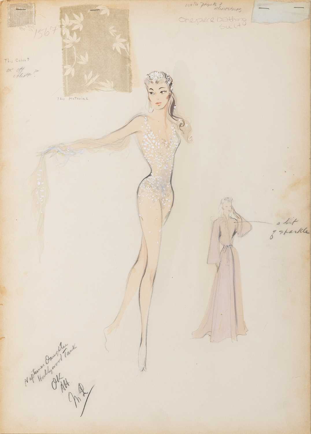 Lot 71 - Bathing suit design for Esther Williams in Million Dollar Mermaid