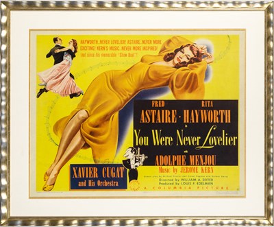 Lot 148 - Half sheet poster for You Were Never Lovelier starring Fred Astaire and Rita Hayworth