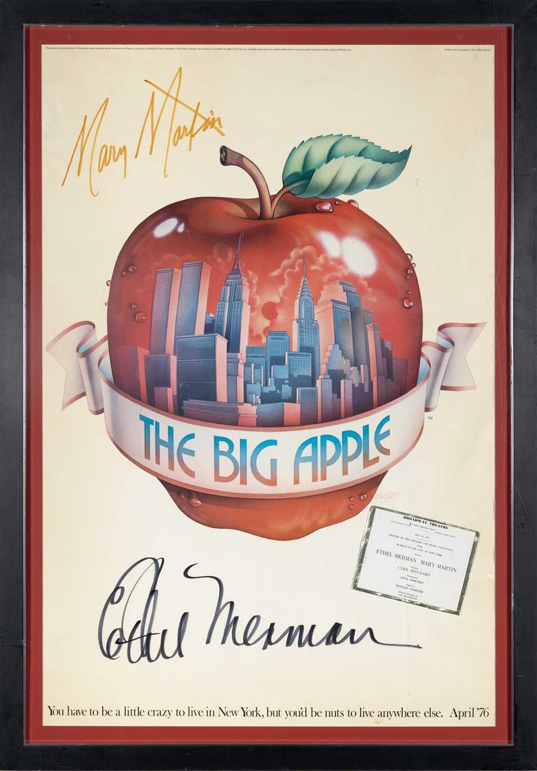 Lot 63 - Mary Martin and Ethel Merman signed Big Apple poster