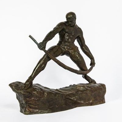 Lot 258 - French Art Deco Style Patinated Bronze Figure of a Male Archer
