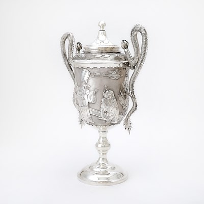 Lot 169 - Japanese Export Silver Covered Two-Handled Cup