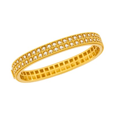 Lot 57 - Roberto Coin Gold and Diamond Bangle Bracelet