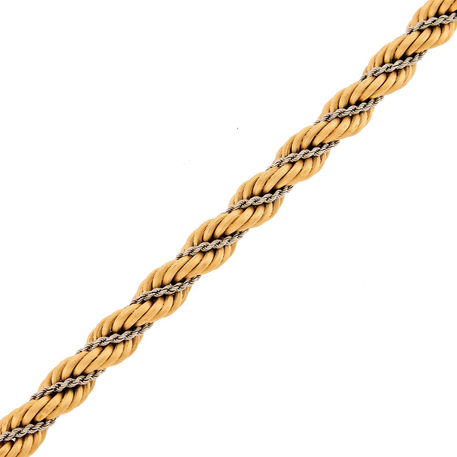 Lot 2250 - Two-Color Gold Rope-Twist Bracelet