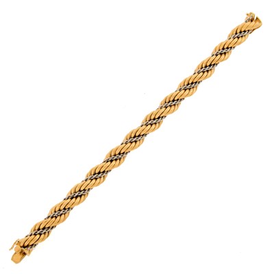 Lot 2250 - Two-Color Gold Rope-Twist Bracelet