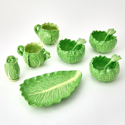 Lot Group of Dodie Thayer Cabbage-Form Ceramic Table Articles