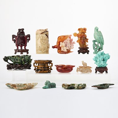 Lot 77 - A Group of Chinese Hardstone Articles