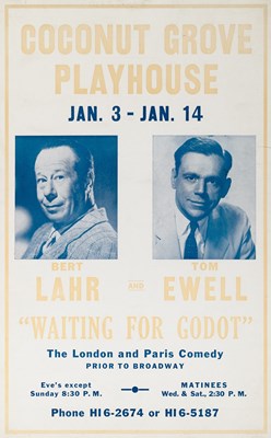 Lot 29 - The original Coconut Grove Playhouse poster for Waiting for Godot, possibly unique