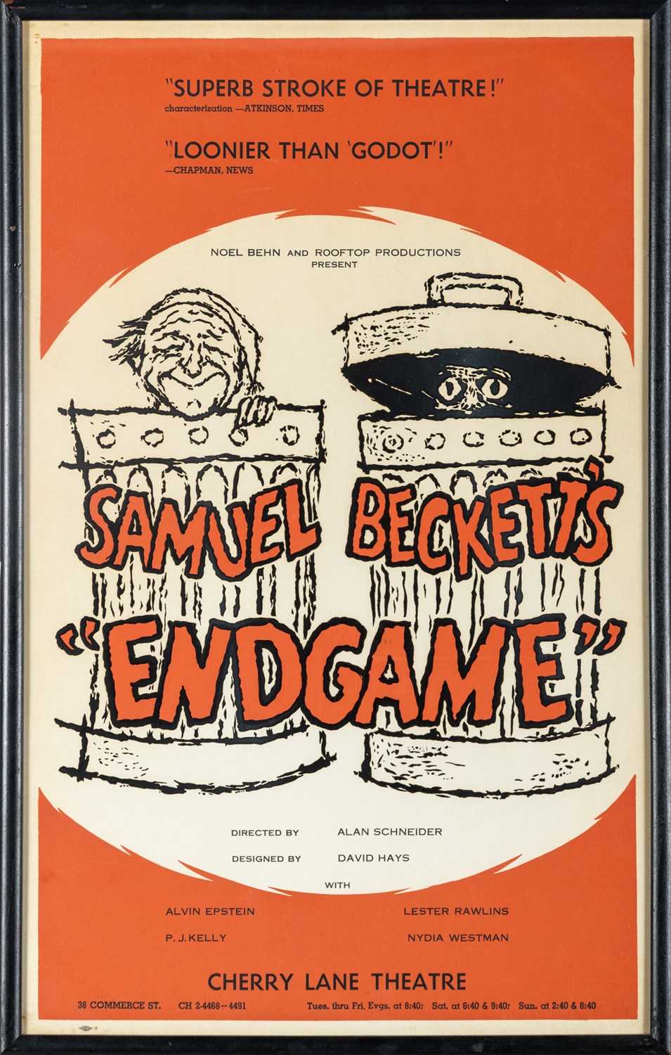 Lot 36 - The rare poster from the first American performances of Endgame, 1958