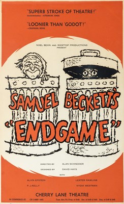 Lot 36 - The rare poster from the first American performances of Endgame, 1958
