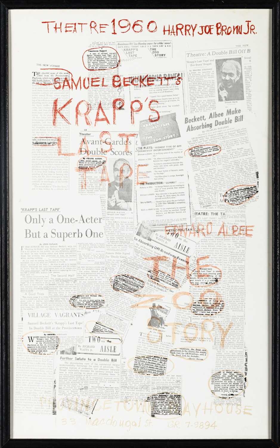 Lot 43 - A poster for the original American production of Krapp's Last Tape