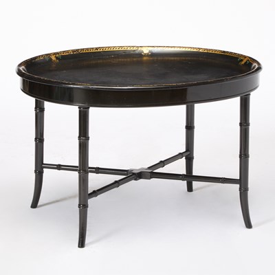 Lot 198 - Victorian Pâpier-Maché Tray on Later Stand