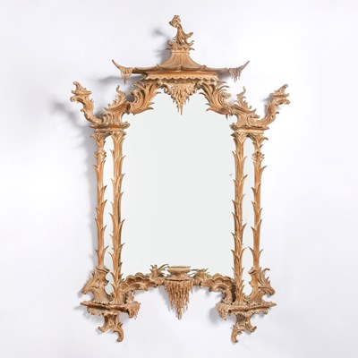 Lot 206 - George III Chinese Chippendale Style Carved Pine Mirror