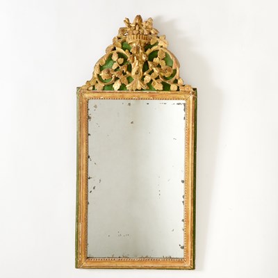 Lot 177 - Louis XVI Green Painted and Giltwood Mirror