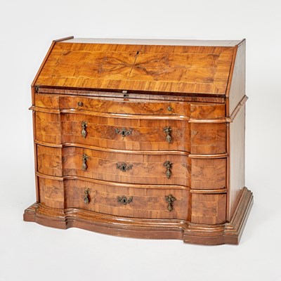Lot 240 - Italian Walnut and Olive Wood Desk