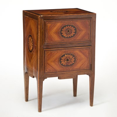 Lot 169 - Italian Neoclassical Marquetry Inlaid Walnut Petite Commode