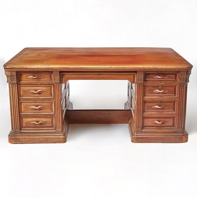 Lot 170 - English Mahogany Partner's Desk