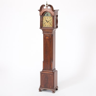 Lot 176 - American Chippendale Style Inlaid Mahogany Diminutive Case Clock