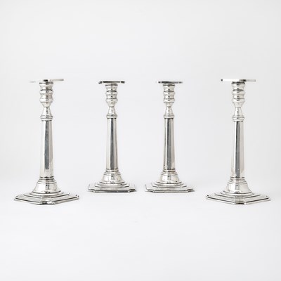 Lot 111 - Set of Four American Sterling Silver Candlesticks
