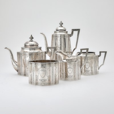 Lot American Silver Five-Piece Tea and Coffee Service