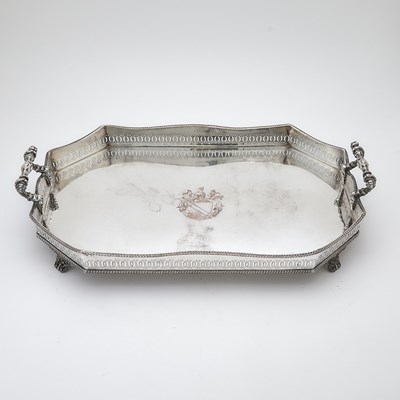Lot 101 - Silver Plated Galleried Two-Handled Tray