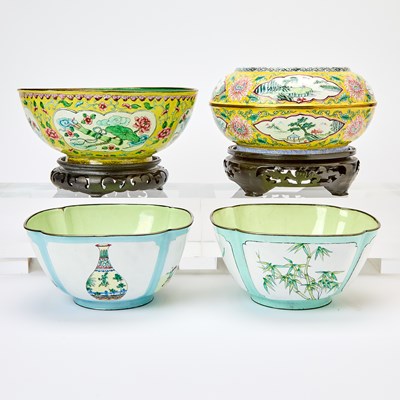 Lot 129 - Four Chinese Canton Enamel Articles