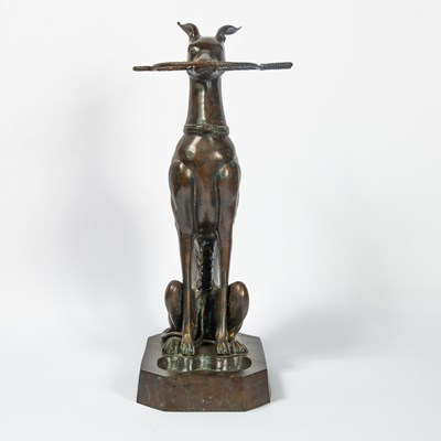 Lot 186 - Patinated Bronze Whippet Form Umbrella Stand