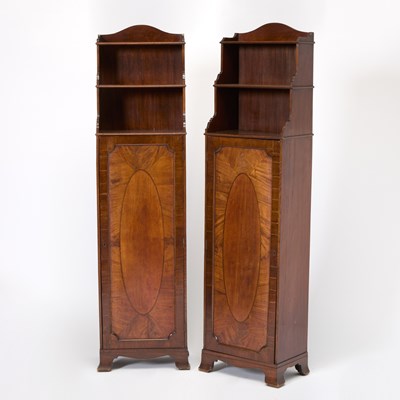 Lot 215 - Pair of George III Style Inlaid Mahogany Cabinets