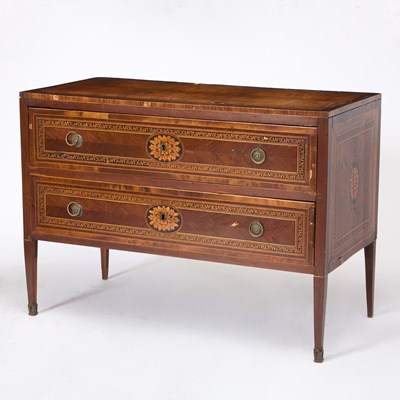 Lot 214 - Italian Neoclassical Inlaid Walnut Commode