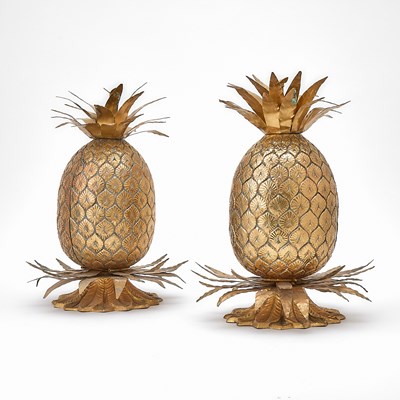 Lot 148 - Two Gilt-Metal Pineapple-Form Table Ornaments
