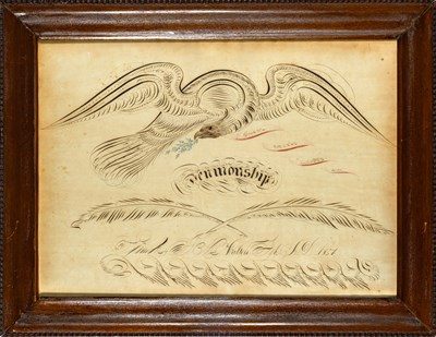 Lot 67 - A calligraphic drawing of an American Eagle
