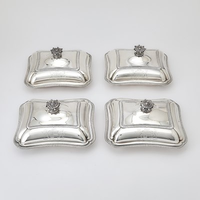 Lot 96 - Set of Four George III Sterling Silver Vegetable Dishes and Covers