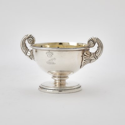 Lot 98 - Pair of George III Sterling Silver Covered Sauce Tureens and Four En Suite Open Salt Cellars