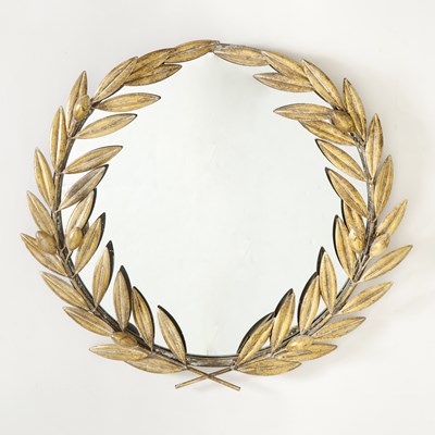 Lot 139 - Gilt-Metal Laurel Wreath Framed Mirror