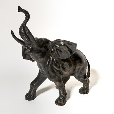 Lot 145 - Large Patinated Metal Elephant