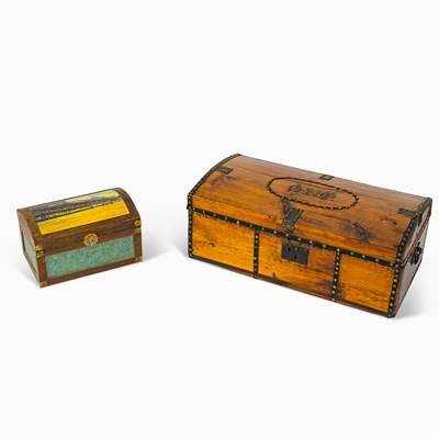 Lot 261 - Two Vintage Wood Trunks