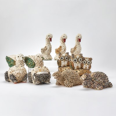 Lot 248 - Group of Eleven Shell Animal Figures
