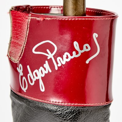 Lot 71 - Edgar Prado Autographed Jockey Riding Boot, Made into a Table Lamp