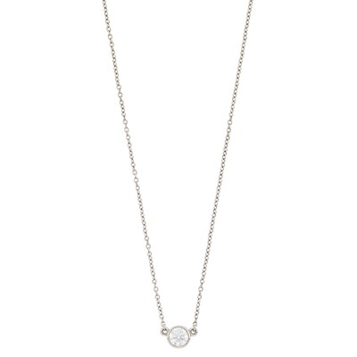 Lot 130 - Long White Gold and Diamond Chain Necklace