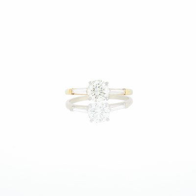 Lot 1239 - Two-Color Gold and Diamond Ring