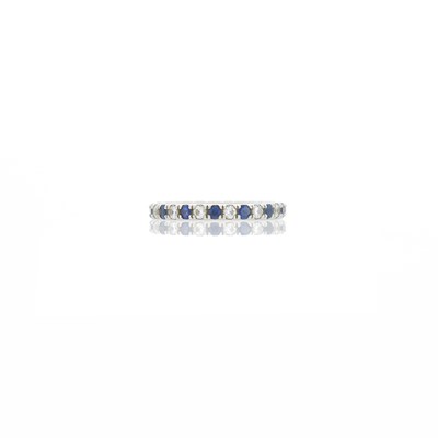 Lot 1277 - Platinum, Sapphire and Diamond Band Ring