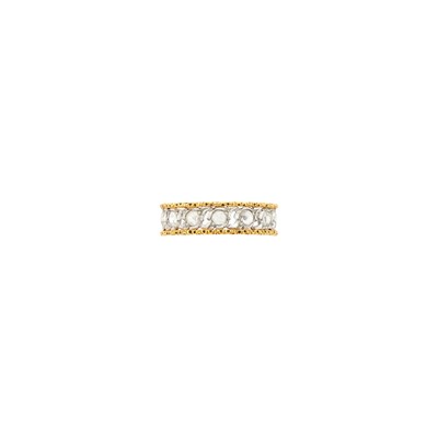 Lot 55 - Buccellati Two-Color Gold and Diamond Band Ring