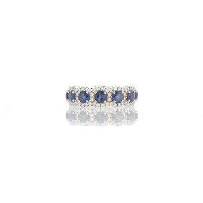 Lot 1113 - White Gold, Sapphire and Diamond Band Ring