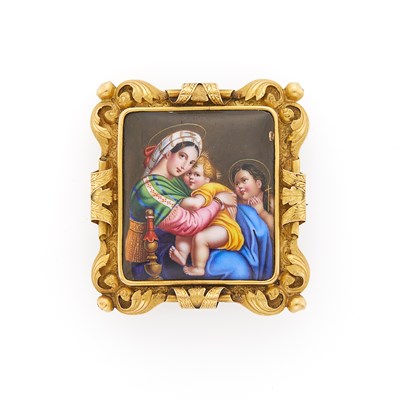 Lot 1188 - Antique Gold and Enamel Brooch