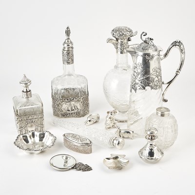 Lot 3185 - Group of Continental Silver and Cut-Glass Table Articles